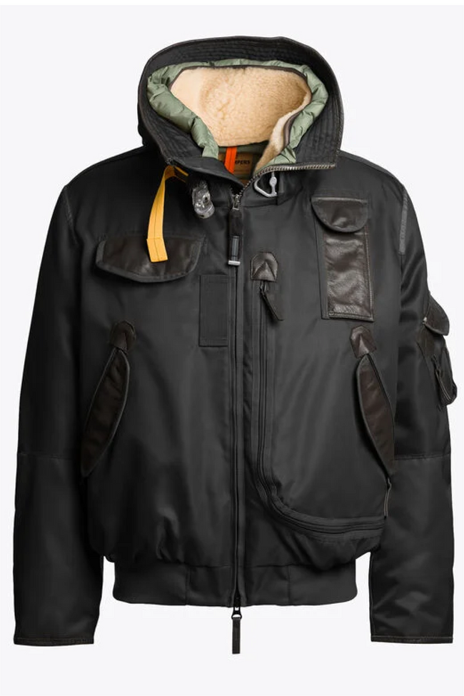 Parajumpers Mens Down Bomber Jacket Gobi Man 20th Anniversary - Black