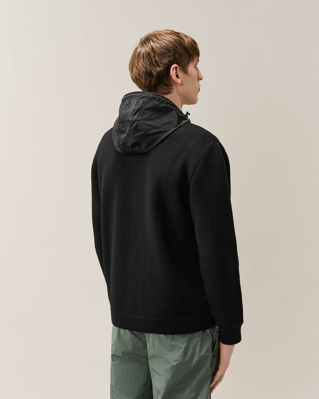 C.P. Company Reversible 013A Merino Mixed Cardigan Sweater - Black
