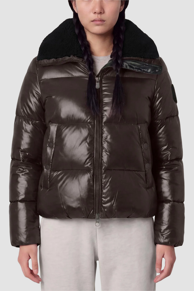 Save The Duck Womens Eco Jacket Moma - Brown/Black