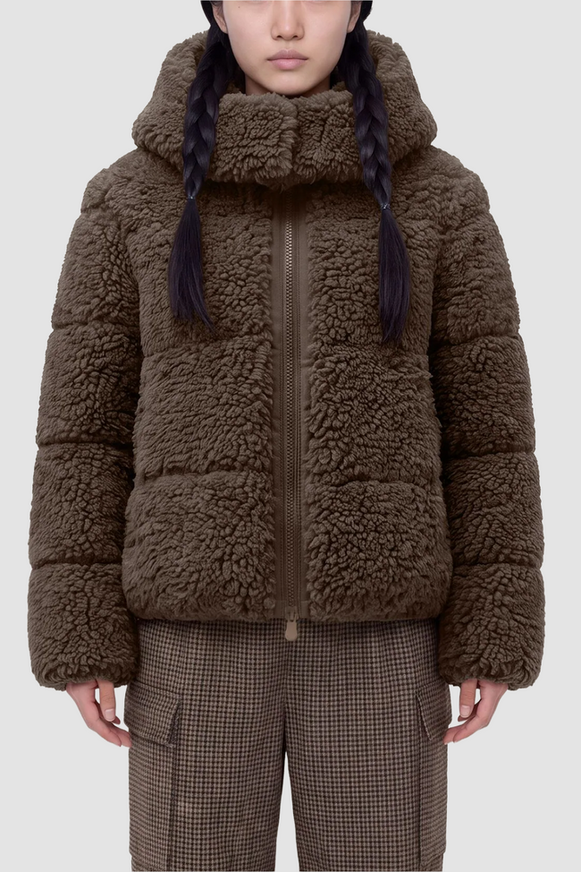 Save The Duck Womens Eco Jacket Lenora Curl - Brown