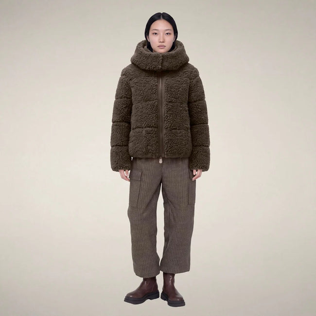 Save The Duck Womens Eco Jacket Lenora Curl - Brown