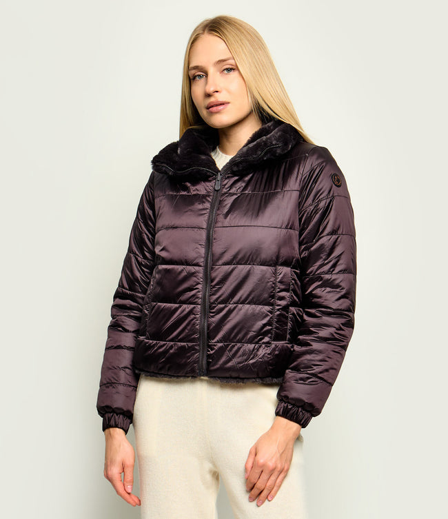 Save The Duck Womens Eco Jacket Jeon - Brown/Black