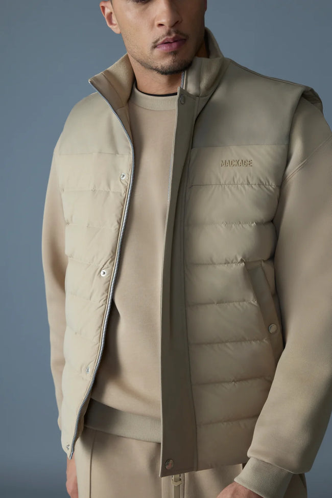 Mackage Mens Down Bomber Brody-CDY Vest - Light Camel