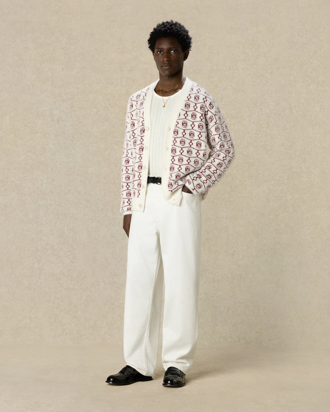 Drôle de Monsieur D Mirror Monogram Cardigan Sweater - Off White