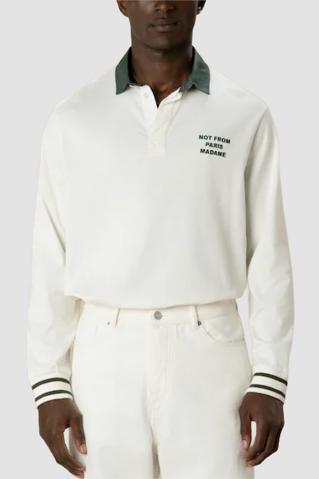 Drôle de Monsieur Slogan LS Polo - Off White