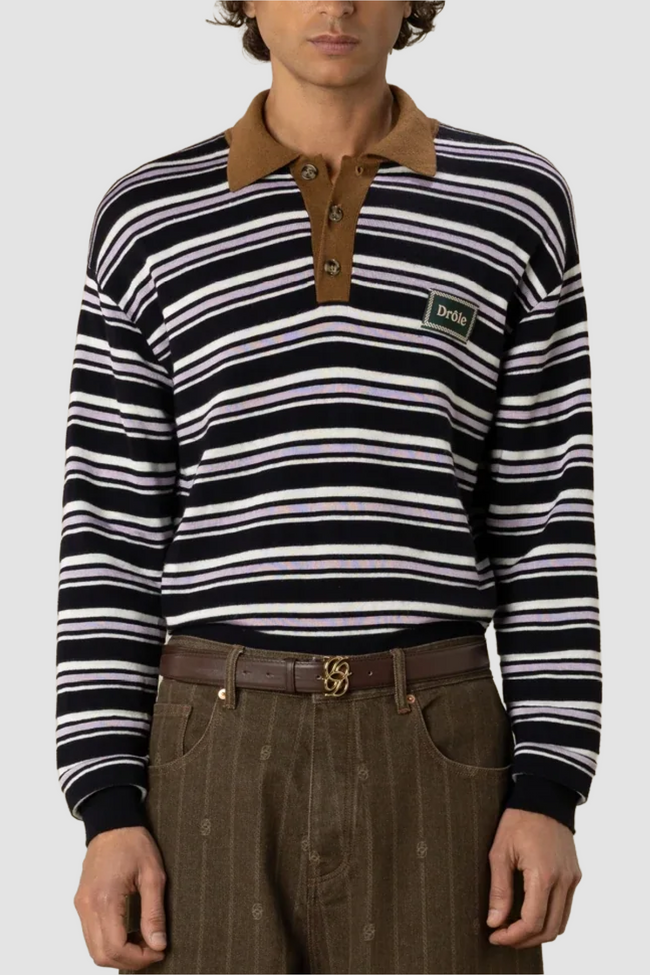 Drôle de Monsieur Striped Sweater - Navy