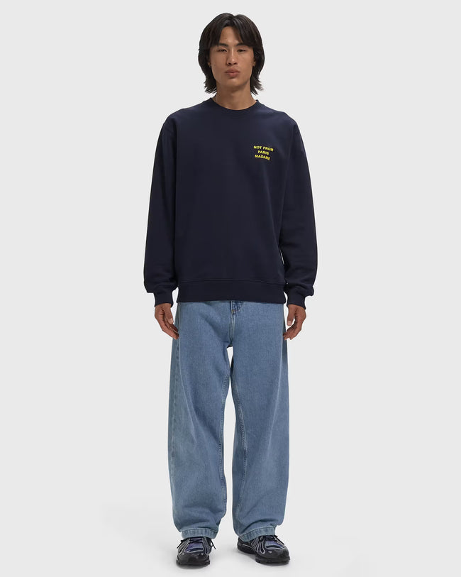 Drôle de Monsieur Bold Slogan Crewneck - Navy