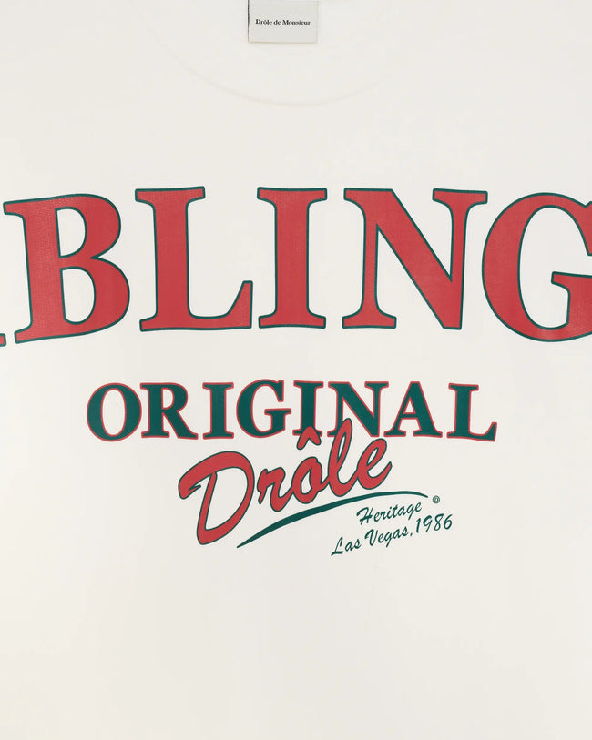Drôle de Monsieur Gambling Hall Printed Crewneck - Off White