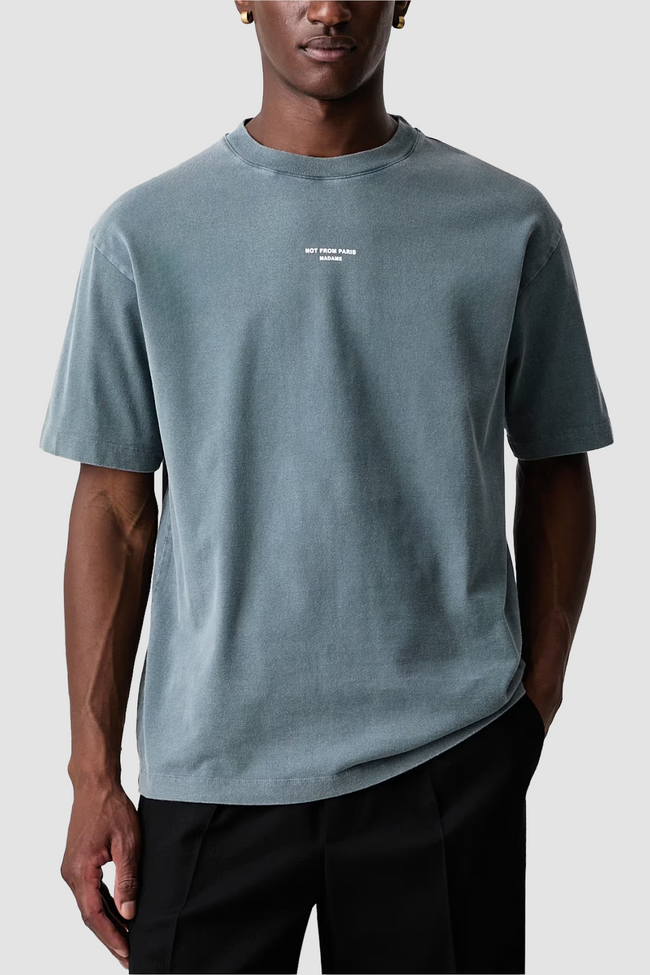 Drôle de Monsieur Slogan Classique Tee - Grey