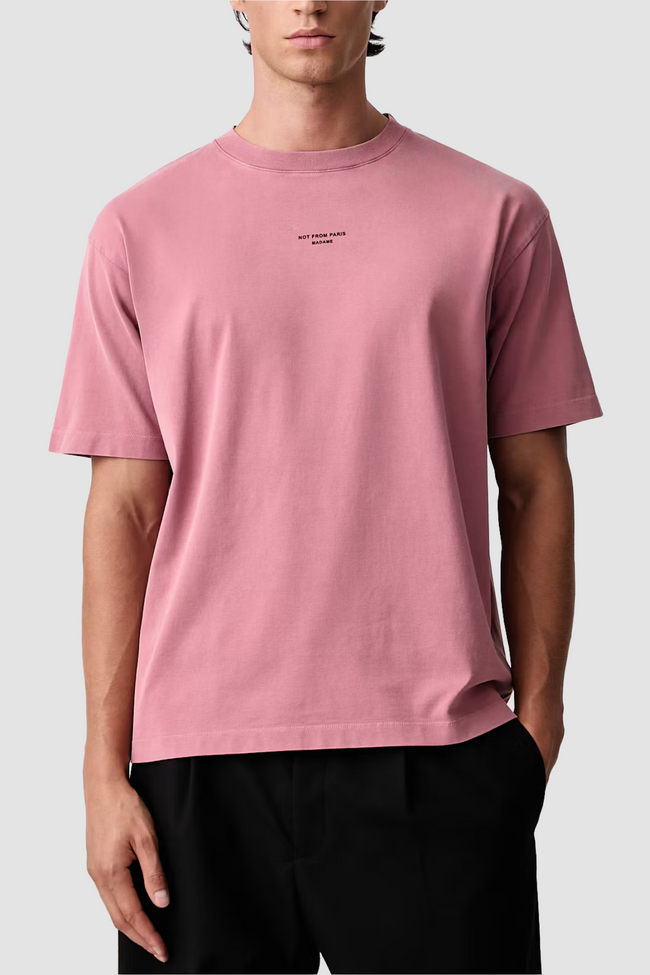 Drôle de Monsieur Slogan Classique Tee - Pink