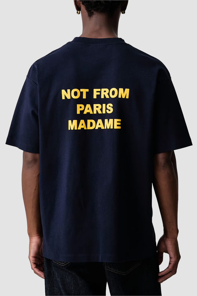 Drôle de Monsieur Bold Slogan T-Shirt - Navy