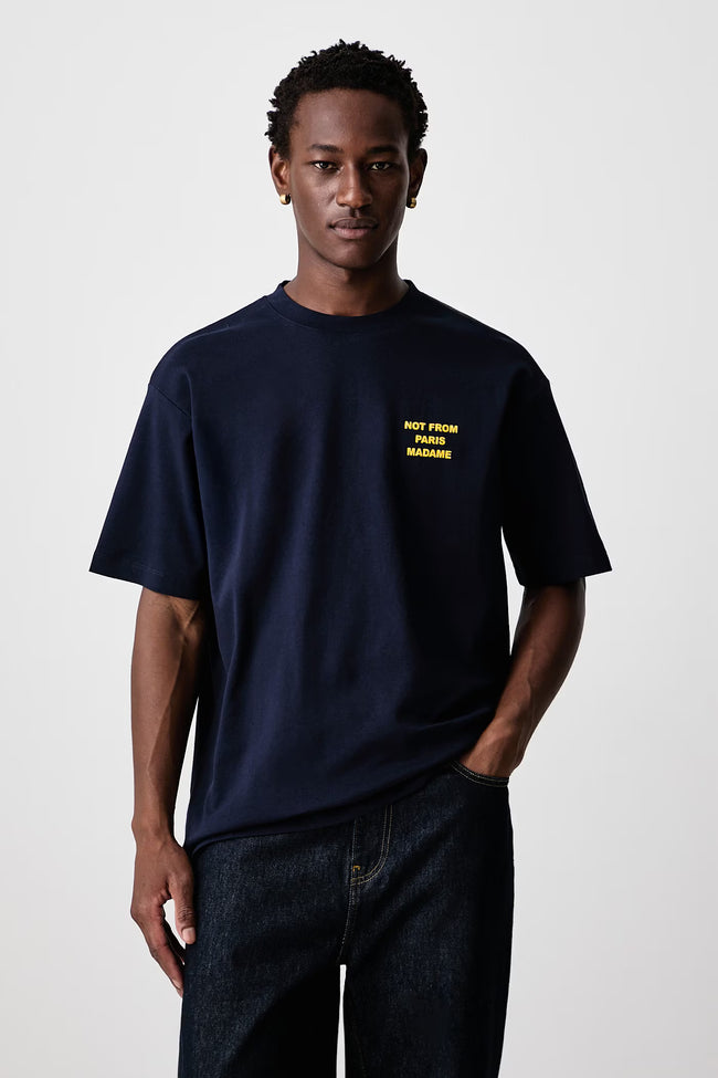 Drôle de Monsieur Bold Slogan T-Shirt - Navy