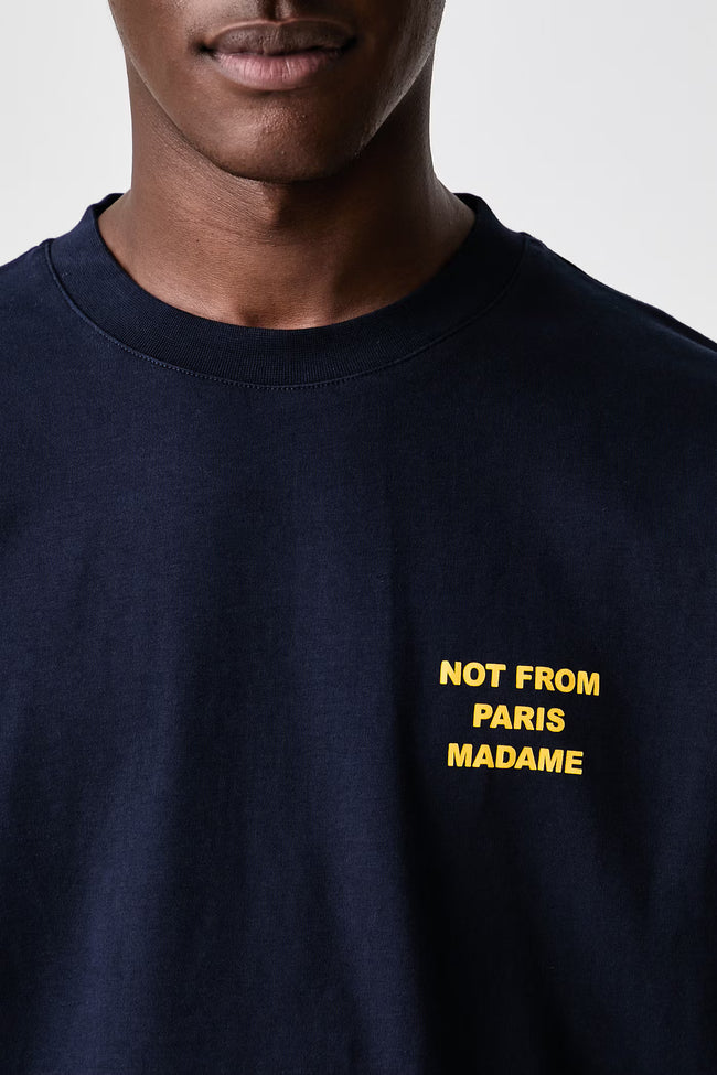 Drôle de Monsieur Bold Slogan T-Shirt - Navy
