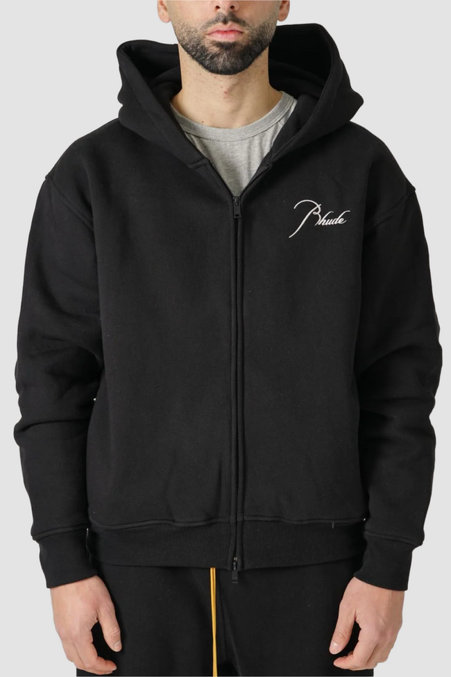 Rhude Classique Zip Up Hoodie - Black