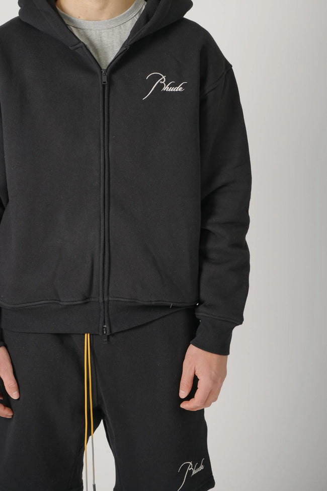 Rhude Classique Zip Up Hoodie - Black