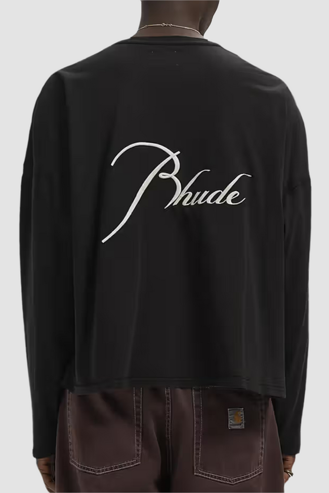 Rhude Classique Reverse LS Tee - Black