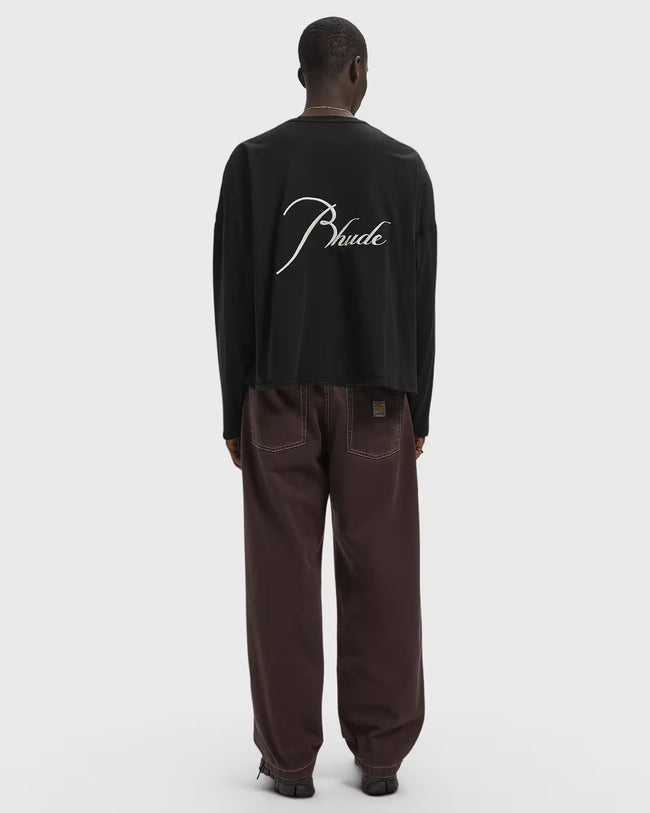 Rhude Classique Reverse LS Tee - Black