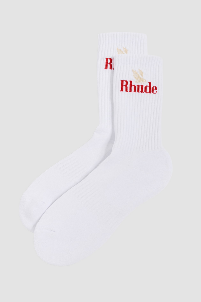 Rhude Rhude Rossa Logo Socks - White