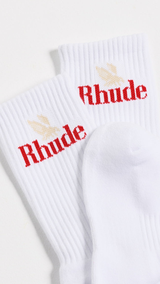Rhude Rhude Rossa Logo Socks - White