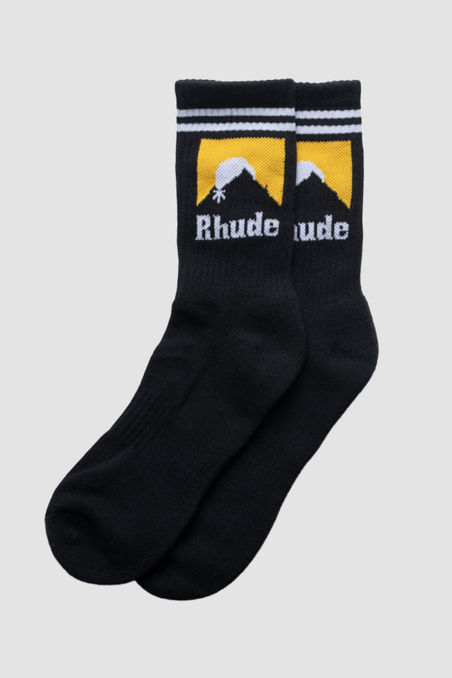 Rhude Striped Moonlight Socks - Black