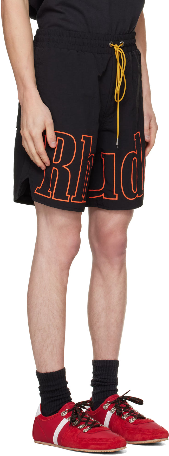 Rhude Logo Track Shorts - Black