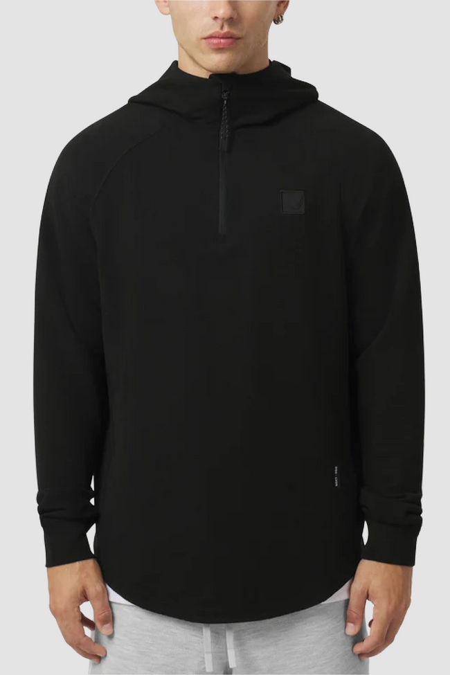ASRV Tech-Waffle™ 1/4 Zip Hoodie - Black