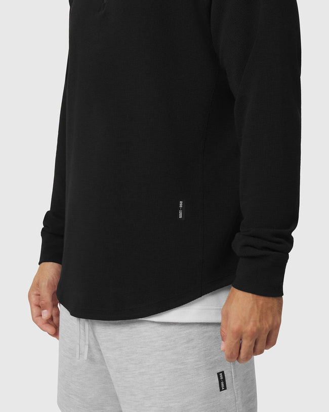 ASRV Tech-Waffle™ 1/4 Zip Hoodie - Black