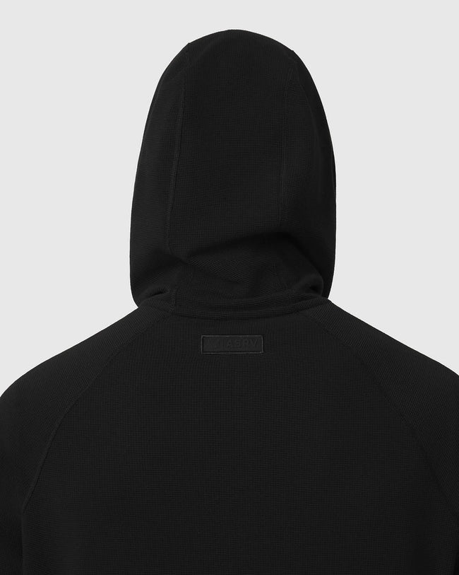 ASRV Tech-Waffle™ 1/4 Zip Hoodie - Black