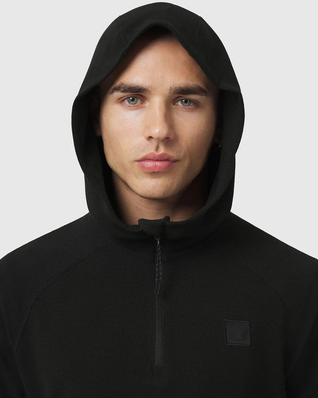 ASRV Tech-Waffle™ 1/4 Zip Hoodie - Black