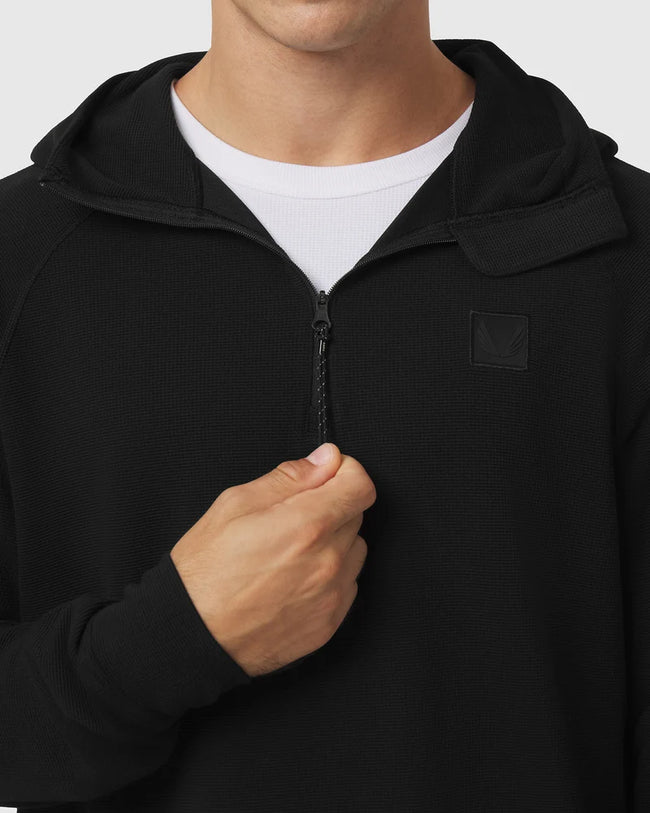 ASRV Tech-Waffle™ 1/4 Zip Hoodie - Black
