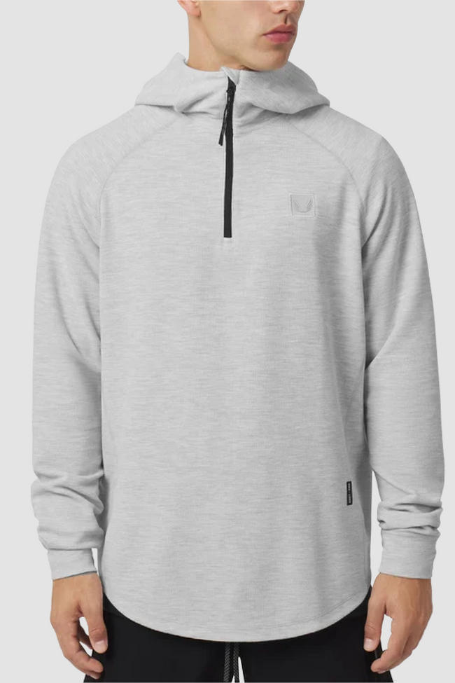 ASRV Tech-Waffle™ 1/4 Zip Hoodie - Heather Grey