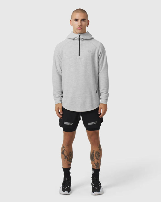 ASRV Tech-Waffle™ 1/4 Zip Hoodie - Heather Grey