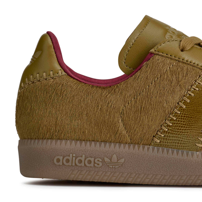 Adidas x Wales Bonner WB BW Army Khaki Pony Sneakers - Noble Maroon/Gold Metallic/Wonder White