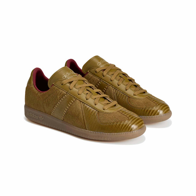 Adidas x Wales Bonner WB BW Army Khaki Pony Sneakers - Noble Maroon/Gold Metallic/Wonder White