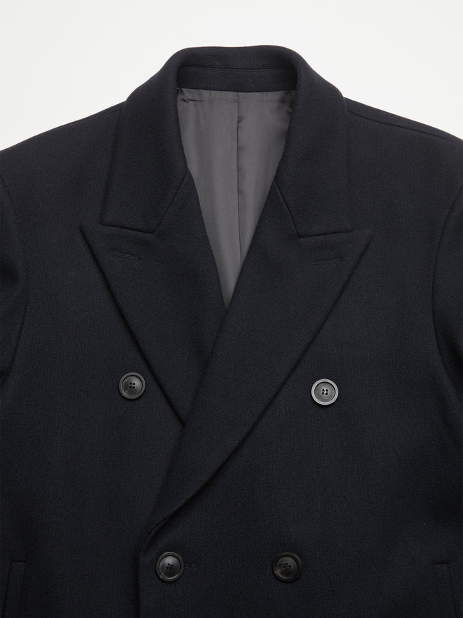 COOR Mtr Over-Fit Double Breasted Long Coat - Black
