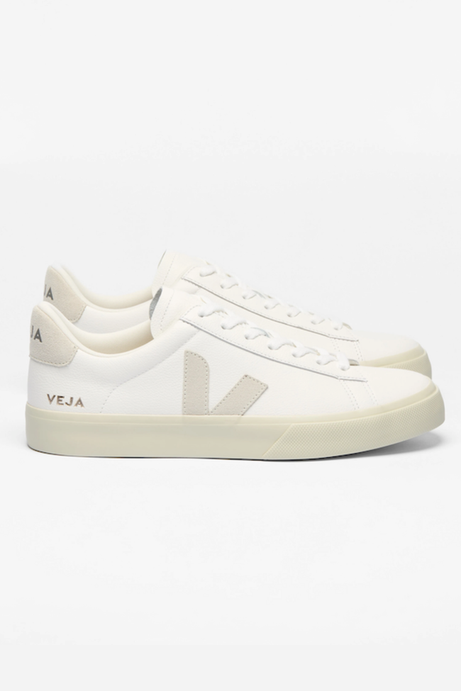Veja Mens Campo ChromeFree Leather Sneakers - White/Natural