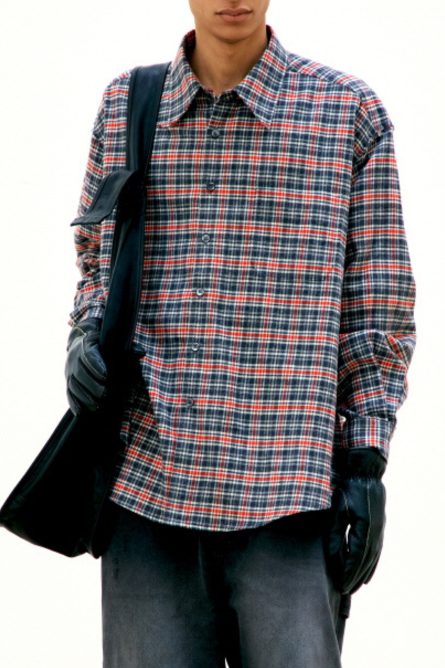 COOR Checkered Cutoff Shirt - Red