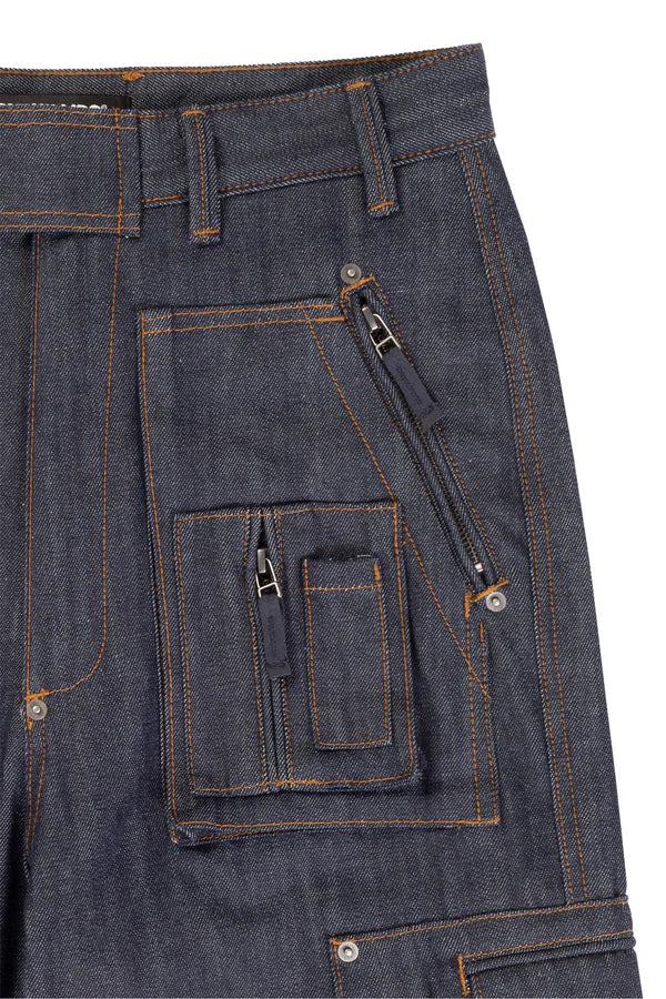 Kody Phillips Denim Rip Van Kody Cargo Pants - Denim