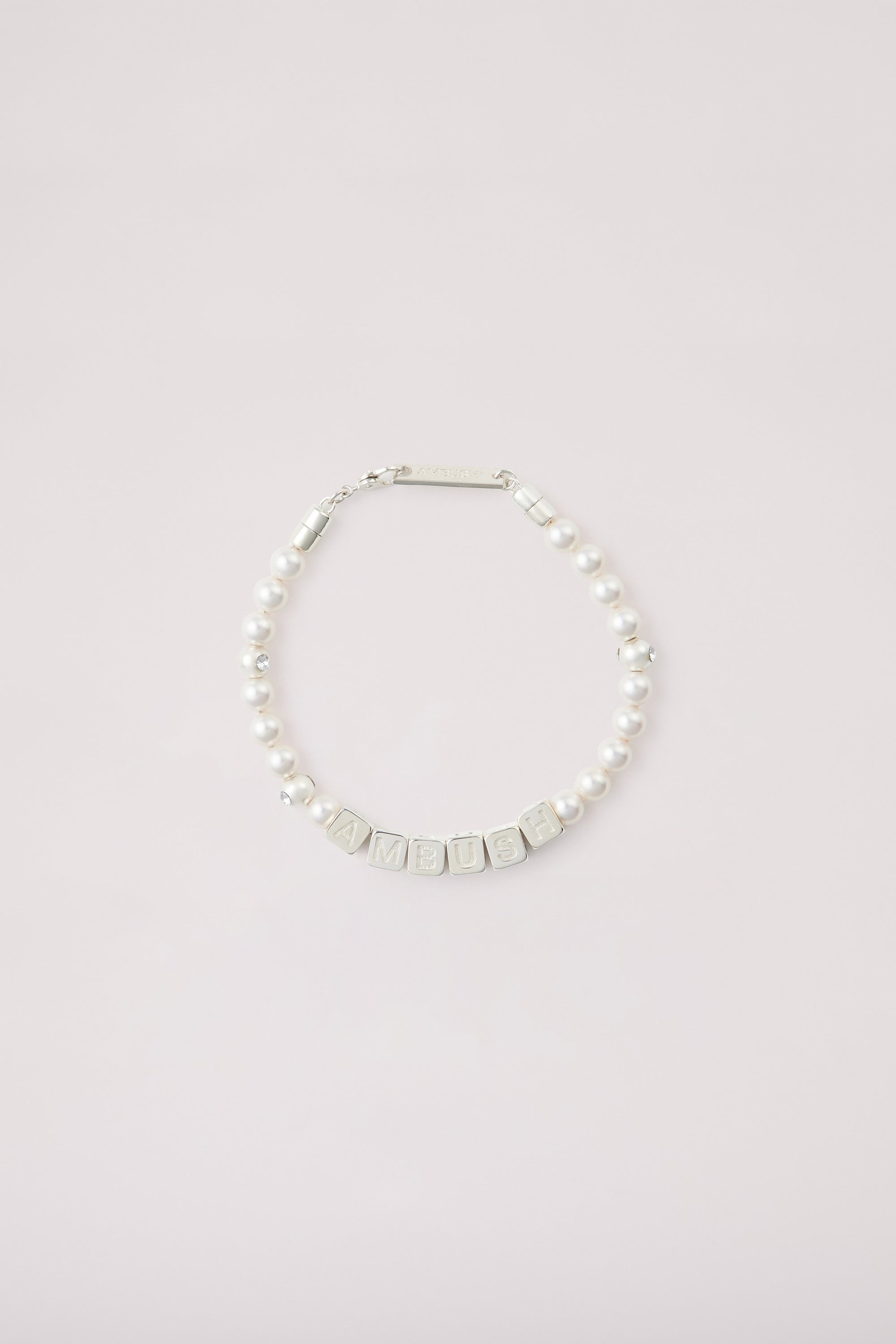 AMBUSH Pearl Letterblock Bracelet - Silver