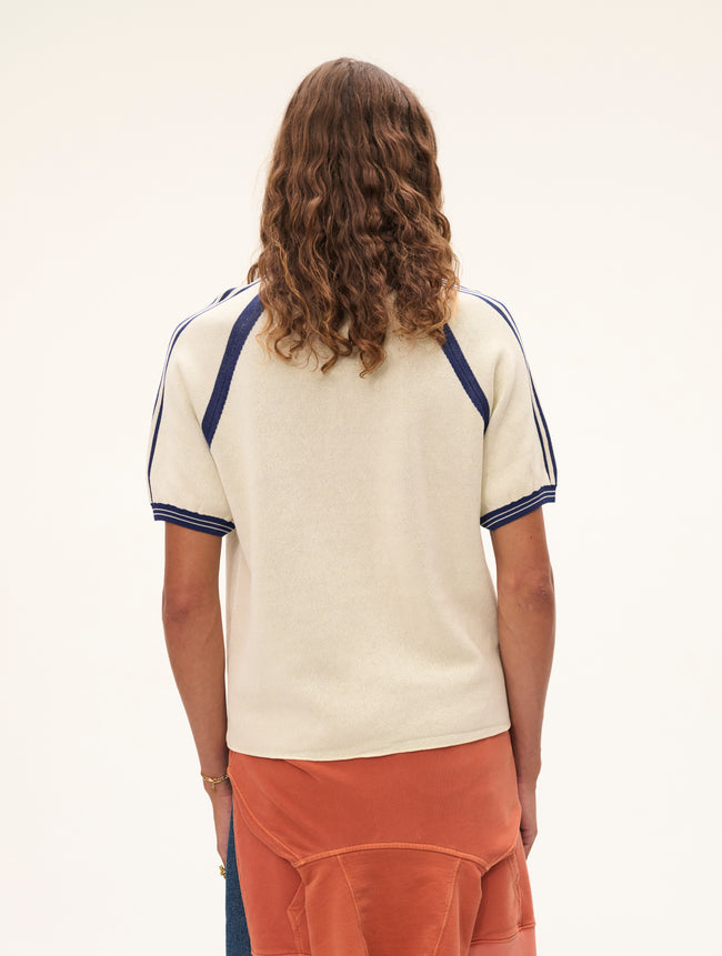 Carne Bollente Captain Kinky Polo - Cream/Blue