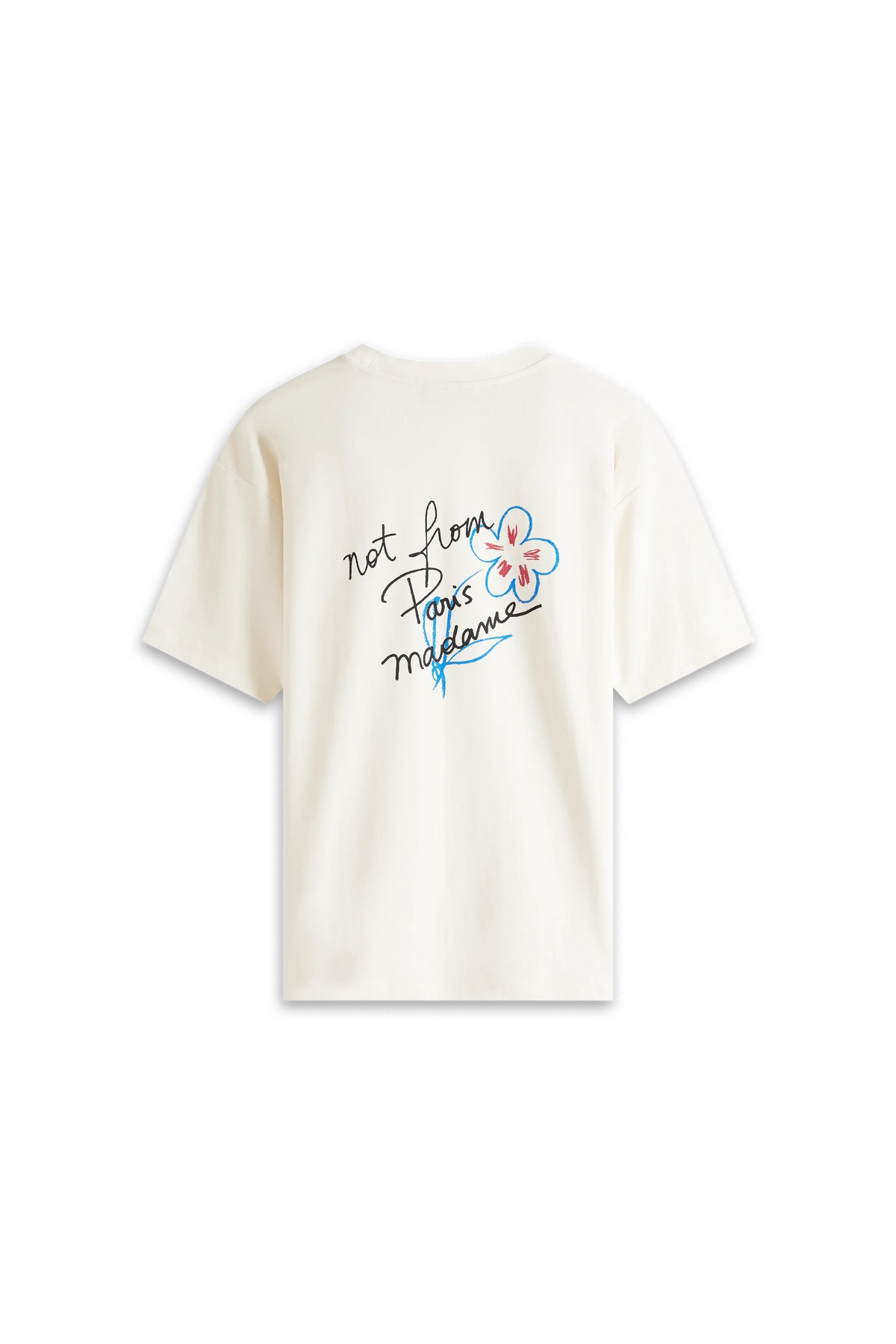 Drôle de Monsieur &#39;Le T-Shirt Slogan Esquisse&#39; Tee - Cream