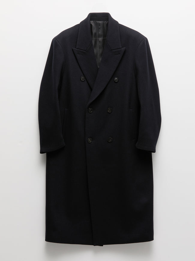COOR Mtr Over-Fit Double Breasted Long Coat - Black
