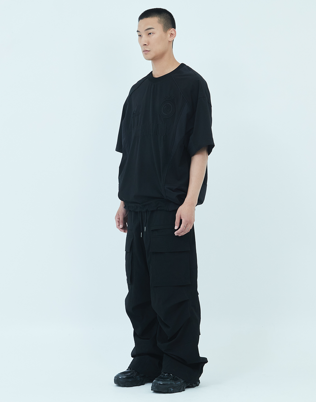 Juun.J Tricot Soccer Jersey  Tee - Black