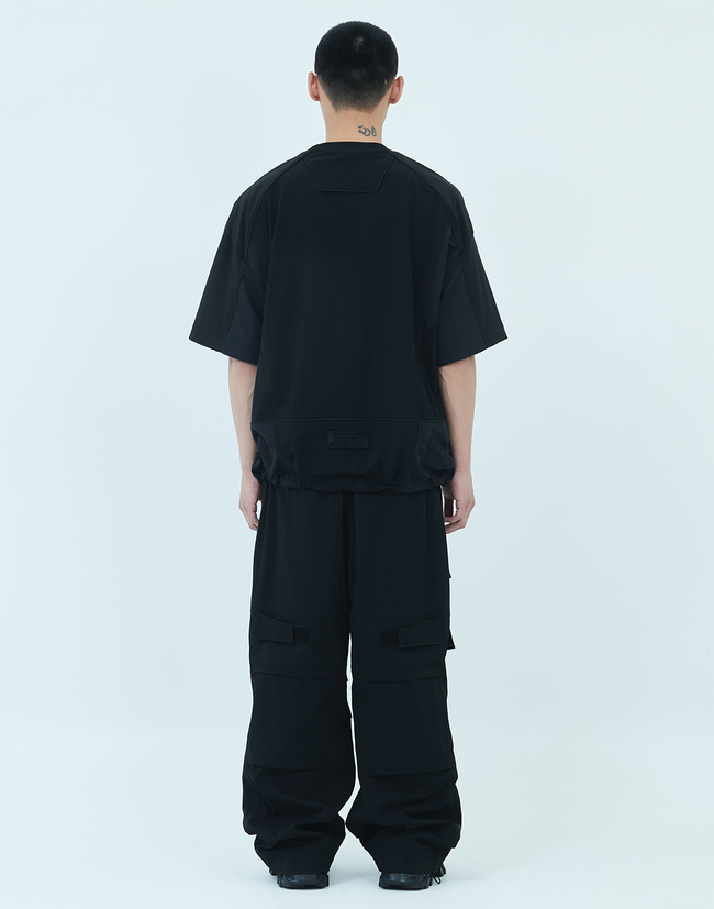 Juun.J Tricot Soccer Jersey  Tee - Black