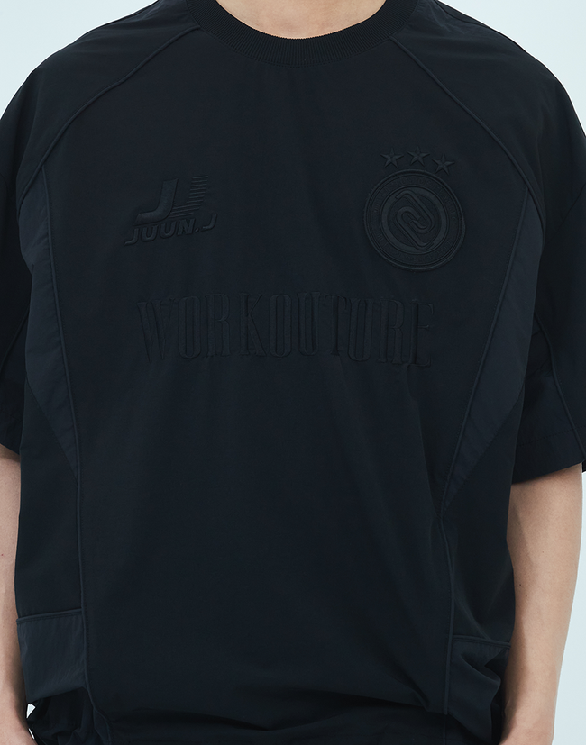 Juun.J Tricot Soccer Jersey  Tee - Black