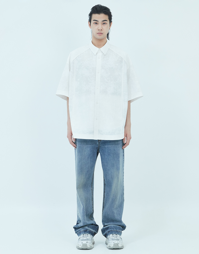 Juun.J Painted Cotton Shirt - White