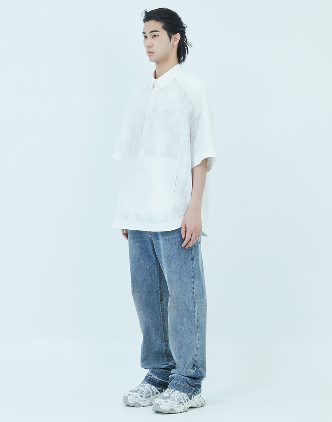 Juun.J Painted Cotton Shirt - White