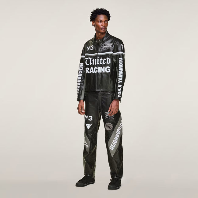 Y-3 x NEIGHBORHOOD Leather Racer Jacket - Black