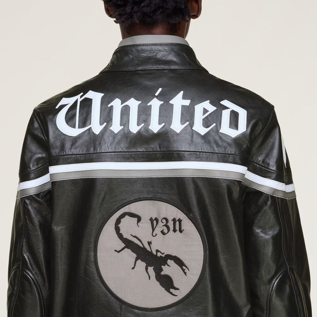 Y-3 x NEIGHBORHOOD Leather Racer Jacket - Black