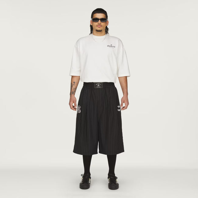 Adidas Originals x Willy Chavarria Chavarria Pinstripe Long Shorts - Black